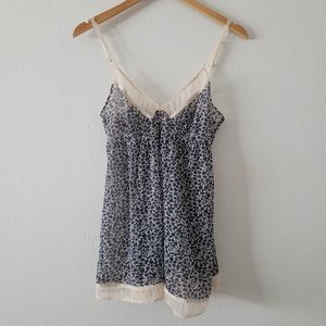 Victoria Secret cream and blue floral chemise